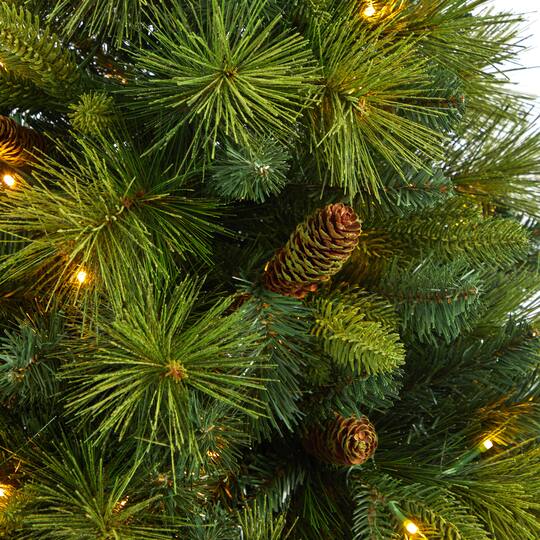 4.3ft. Pre-Lit North Carolina Mixed Pine Artificial Christmas Tree in Planter, Warm White LED Lights